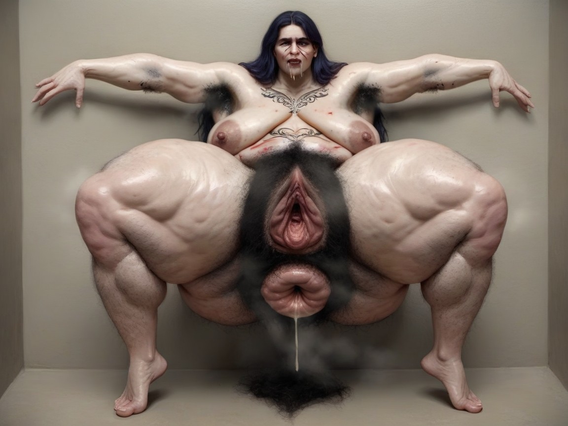 Mentally Ill, Huge Anal Gape, Hyper Hairy Stinky Grubby Armpits AI Porn