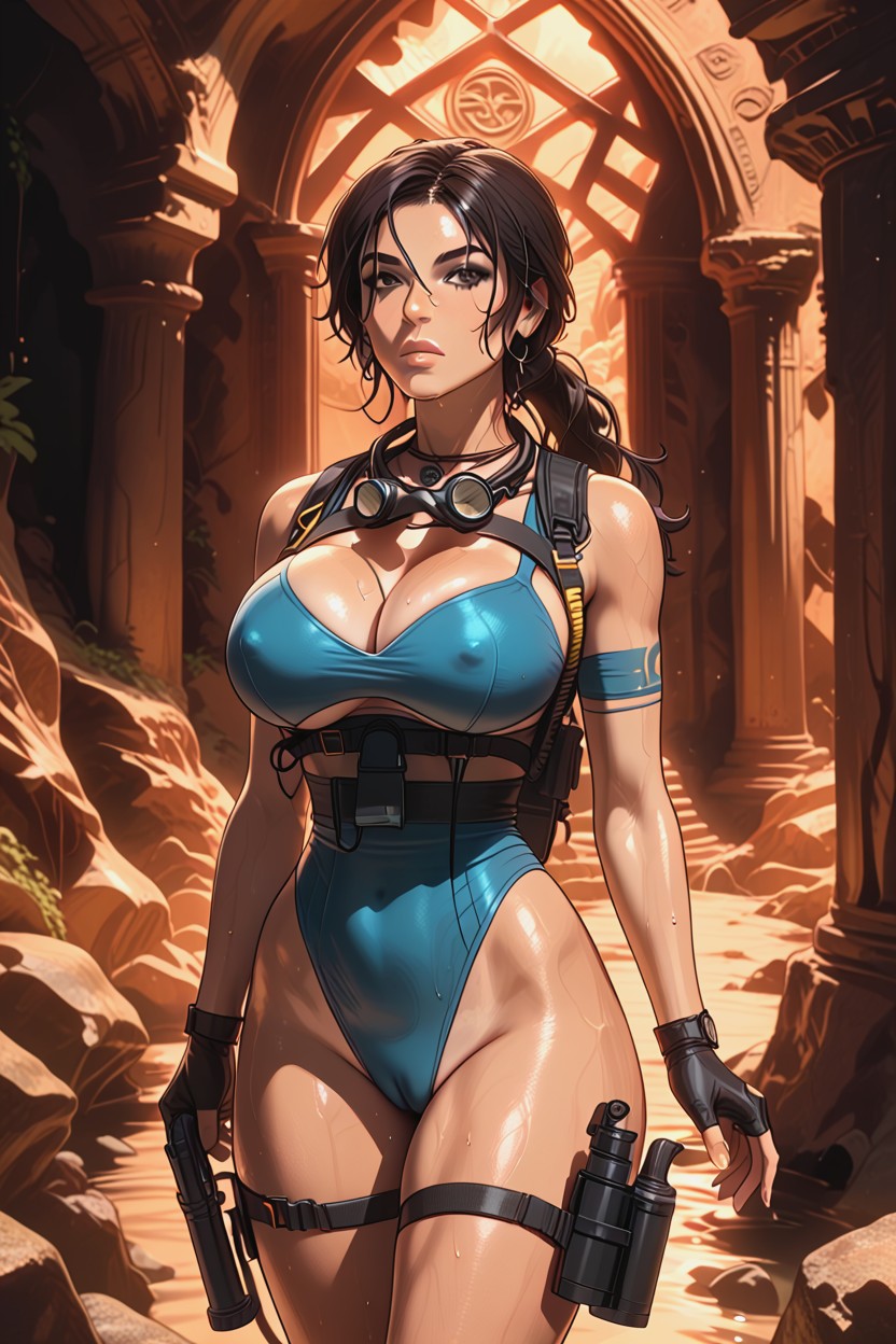 Fit, Stalactites Formation, Mayan Ruined Temple Hentai AI Porn