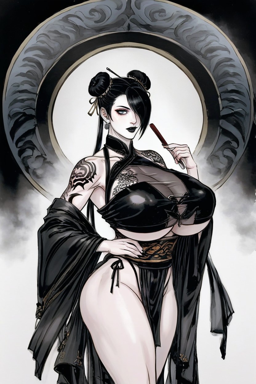 Nihongami, Gigantic Breasts, White Skin AI Porn