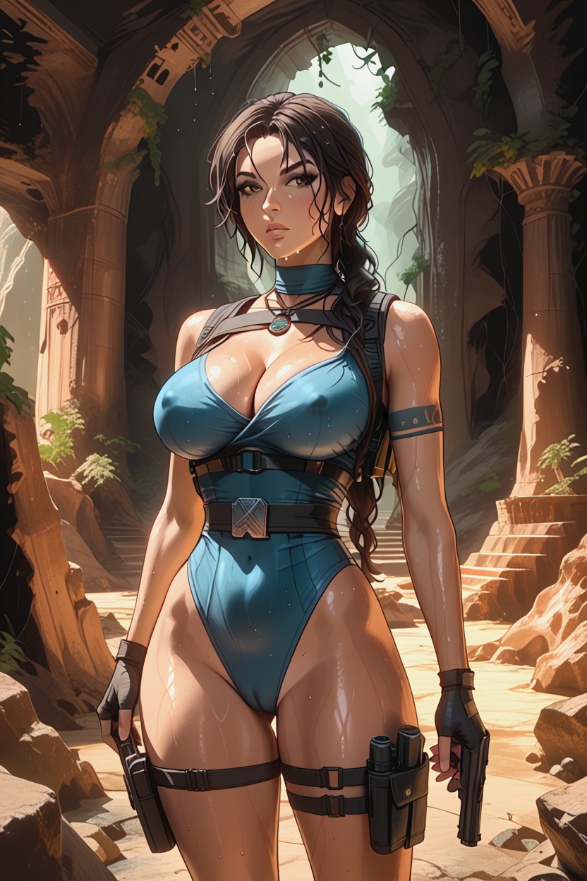 Lean, Ruined Mayan Temple, Exposed Thighs Hentai IA