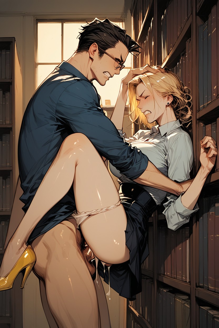50+, Angry, Blue Social Shirt Hentai AI Porn