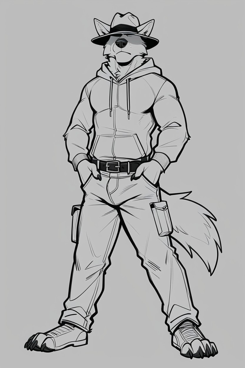 スキニー, Wolf, Stern Look ファーリーAIポルノ