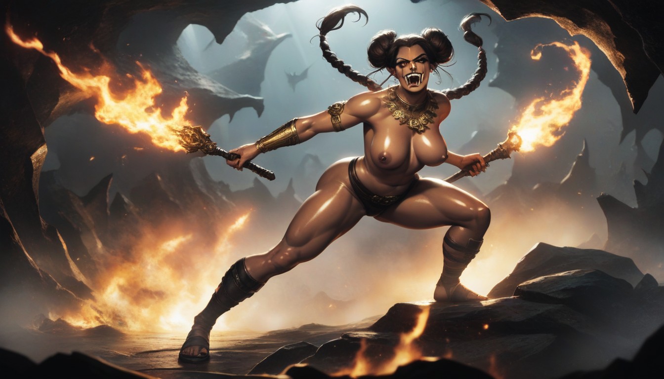 Thick Thighs, In A Cave, Break Hentai AI Porn