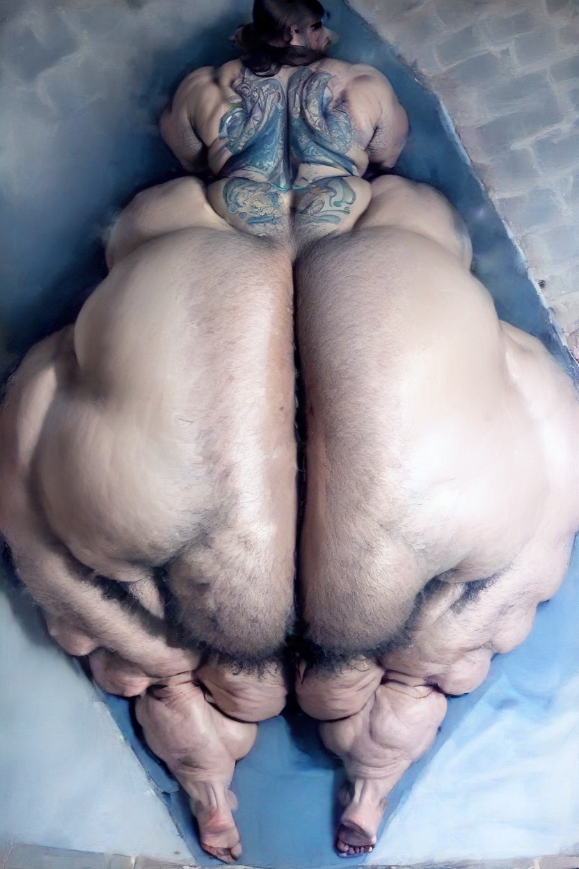 Scratch Marks, Hyper Hairy Grubby Soiled Pussy, Stinky Feet Shemale AI Porn