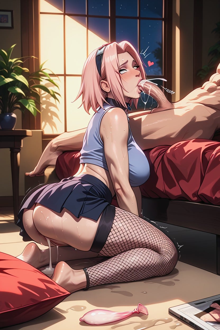 Excessive Drooling, Blowjob (3rd Person), Large Breast Hentai AI Porn