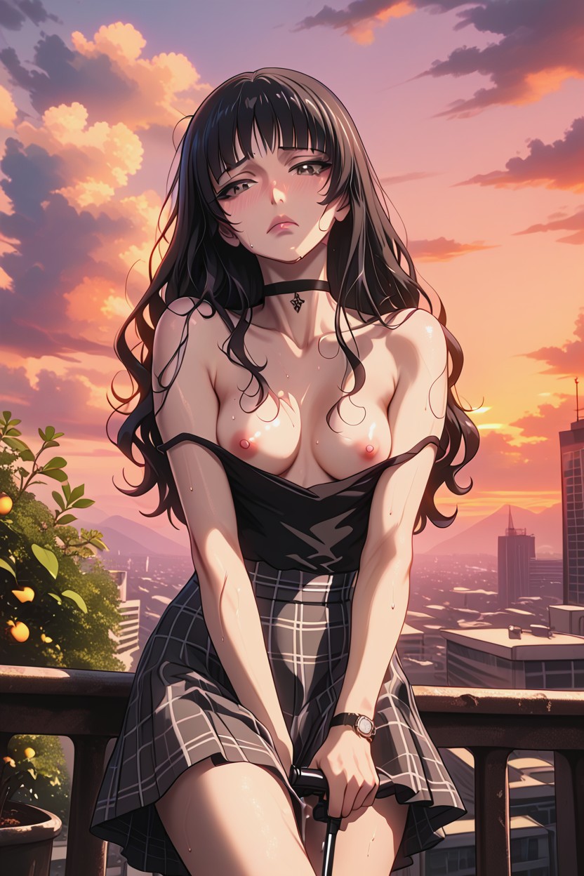 No Bra, Camera Op Tripod On Side, Breasts Focus Hentai AI Porn