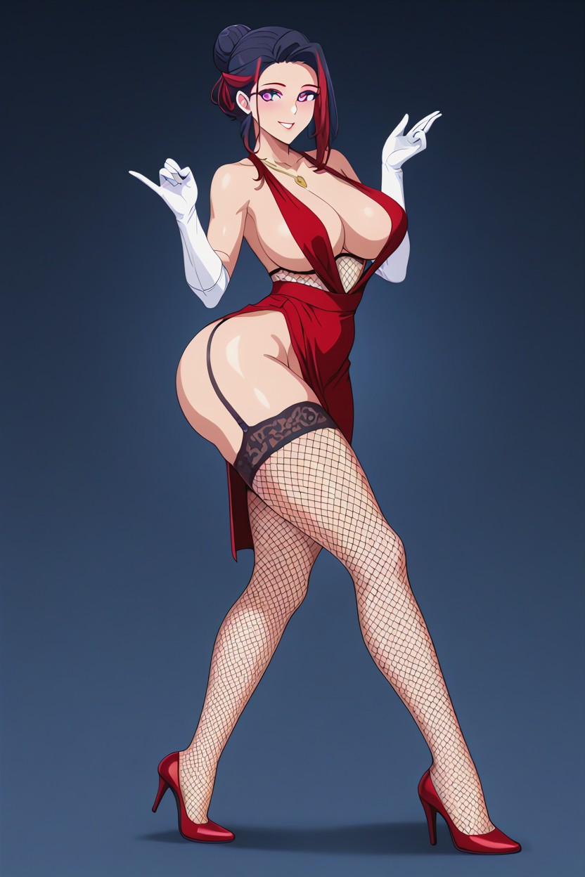 Seductive Aura, Fishnet Top, Open Shoes Hentai AI Porn