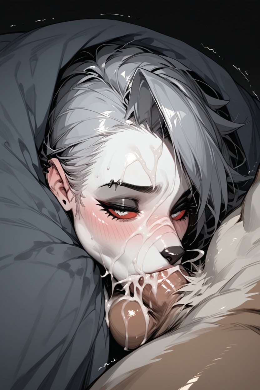 Wet Eyes, Night, Loona From Helluva Boss Hentai AI Porn