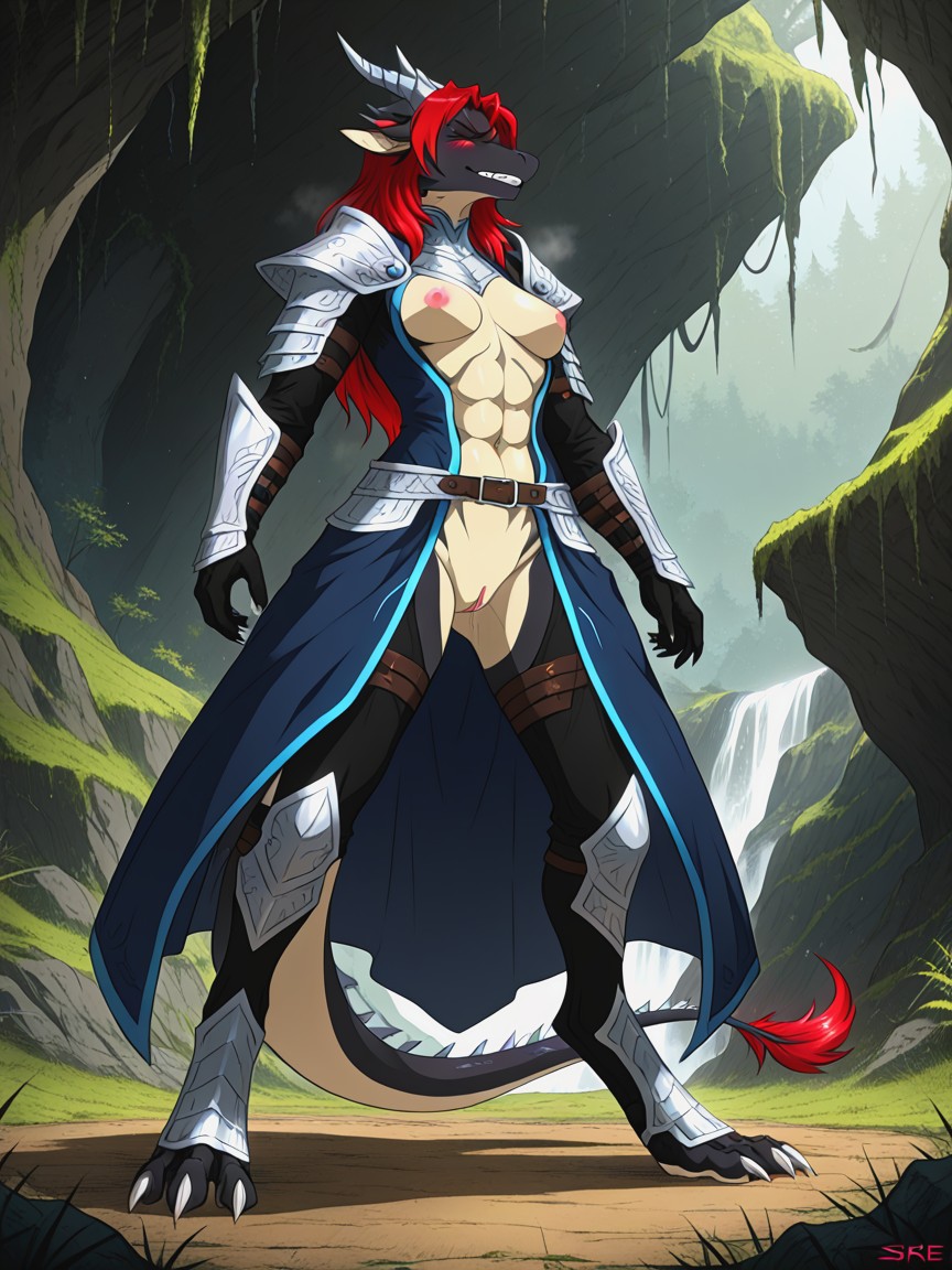 Dragon, Ripped Clothes , Dragon Head Furry AI Porn