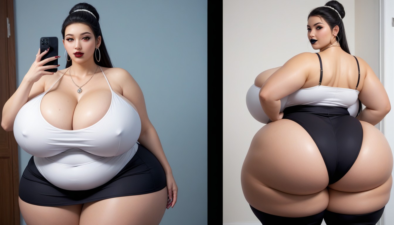 Most Hyper Ultra Mega Busty Woman Ever To Be Seen, Cleavage, Multiple Views BBW AI Porn