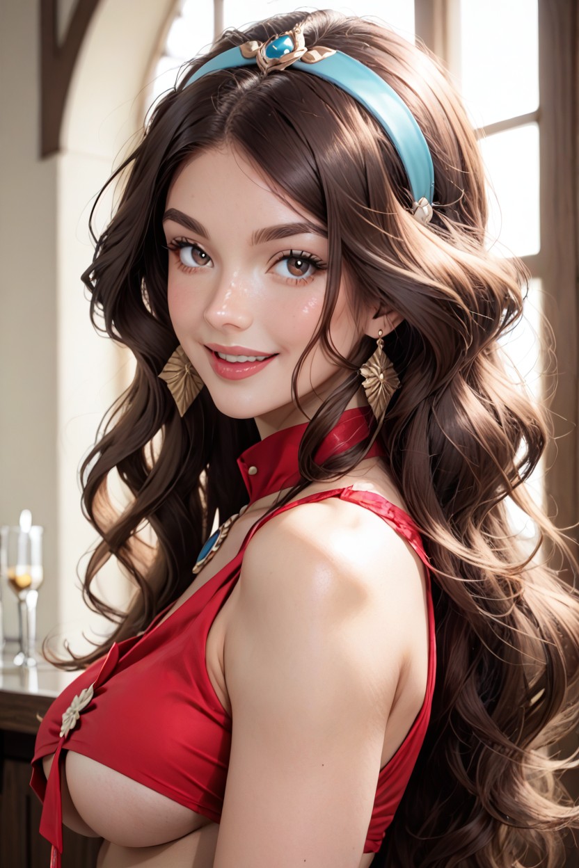 Red Fabric, Fur Carpet, The Cutest Woman Ever AI Porn