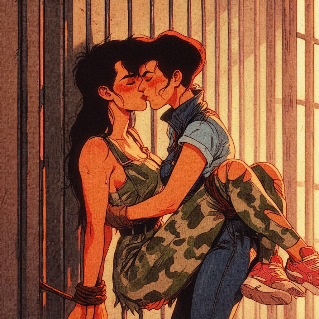 Waist Shot With Details, Kissing, Dimly Lit AI Porn