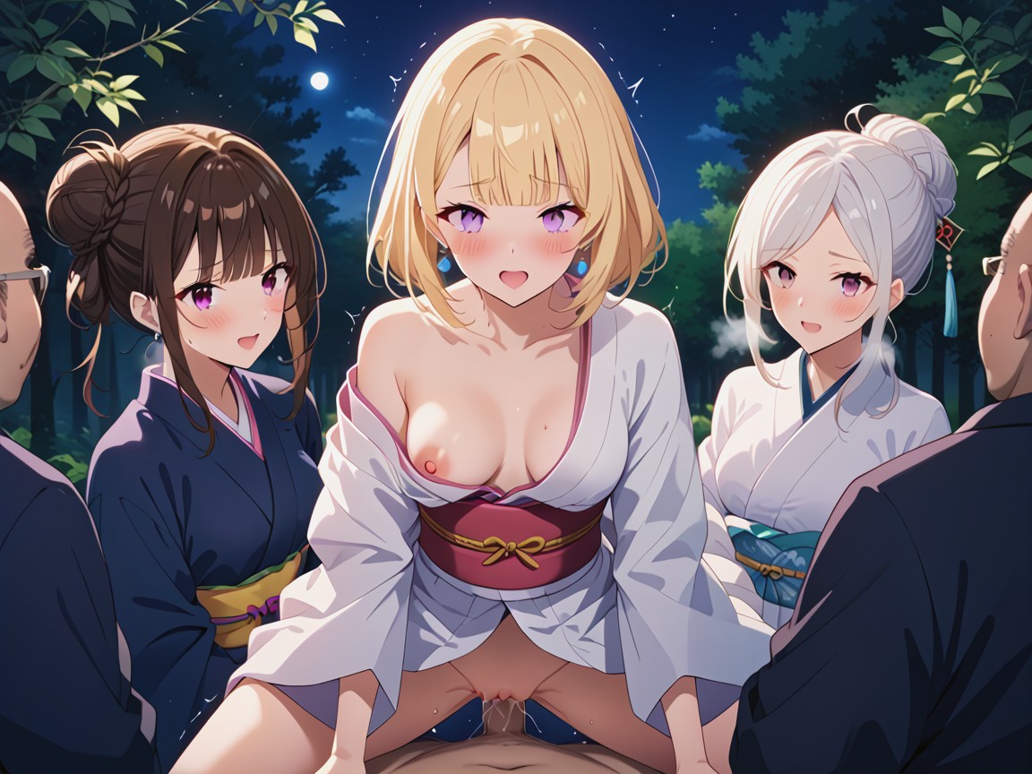 Night Time, Rough Gangbang, Steamy Breath Hentai AI Porn