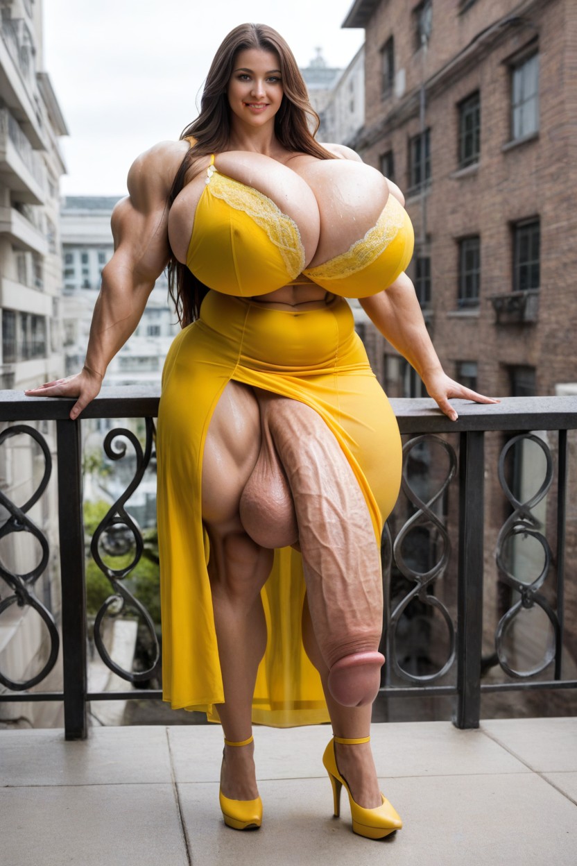 Gigantic Breasts, Muscular Woman, Hard Cock Porno shemale IA