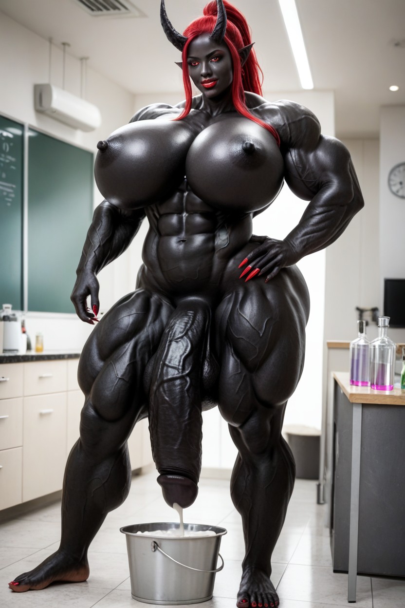 Head Touching The Ceiling, Bodybuilder, Solo Porno IA transsexuelle
