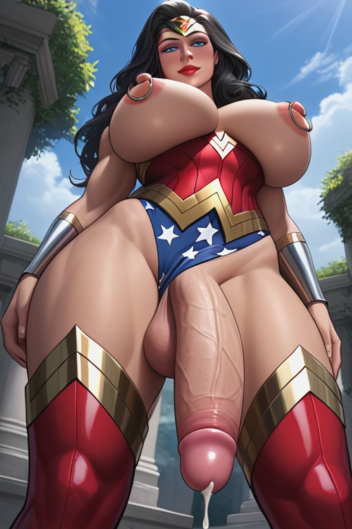 Topless, Thick Flaccid Cock, Wonder Woman Outfit Hentai AI Porn