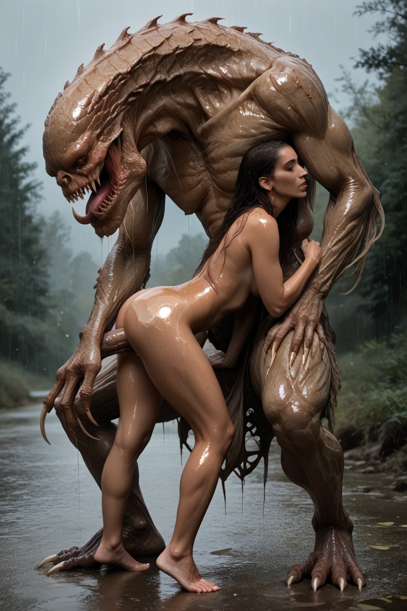 Heavy Rain, Small Breasts, Raining AI Porn