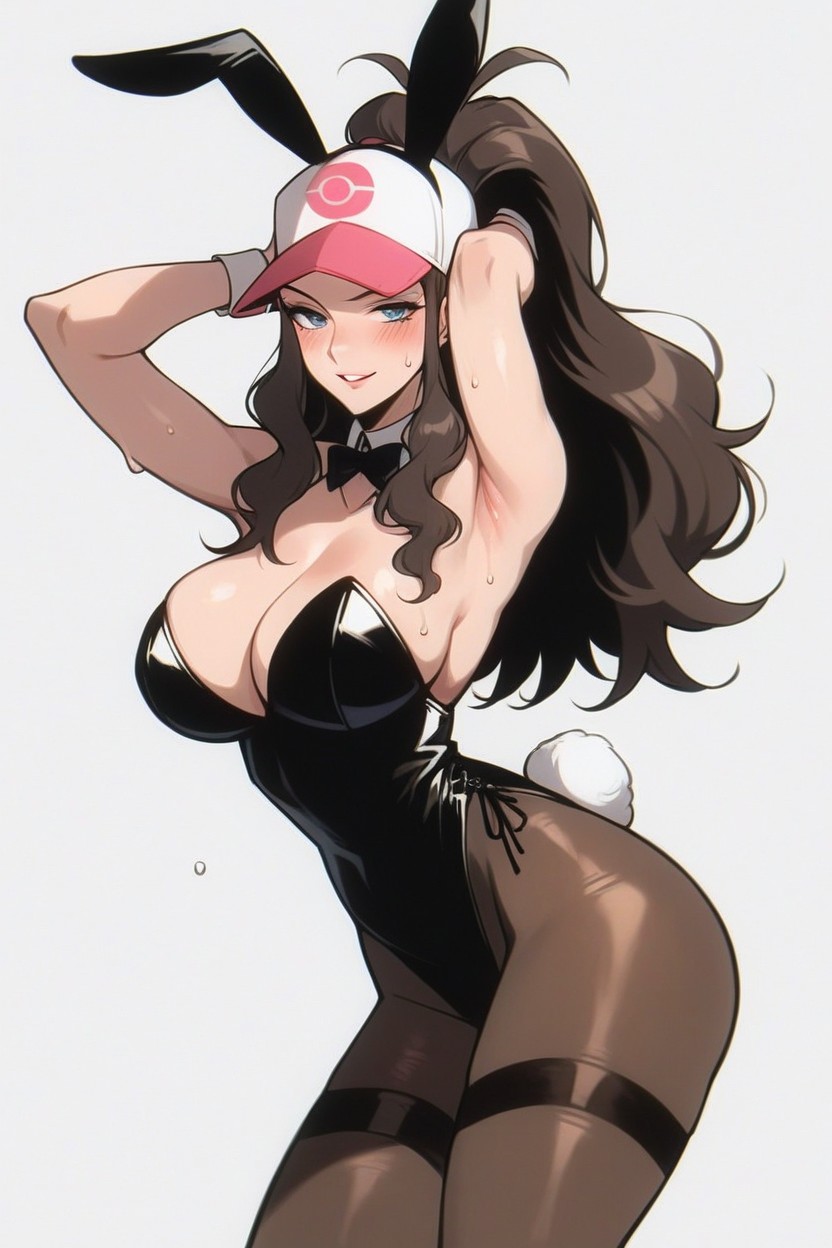Arms Up, Shy, Hilda From Pokemon Hentai AI Porn