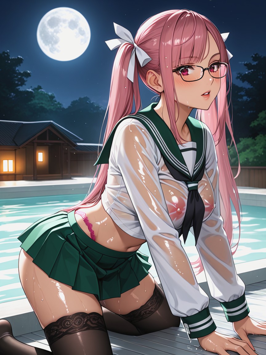 Brown Eyes, Oiled Skin, Black Bowtie Hentai AI Porn