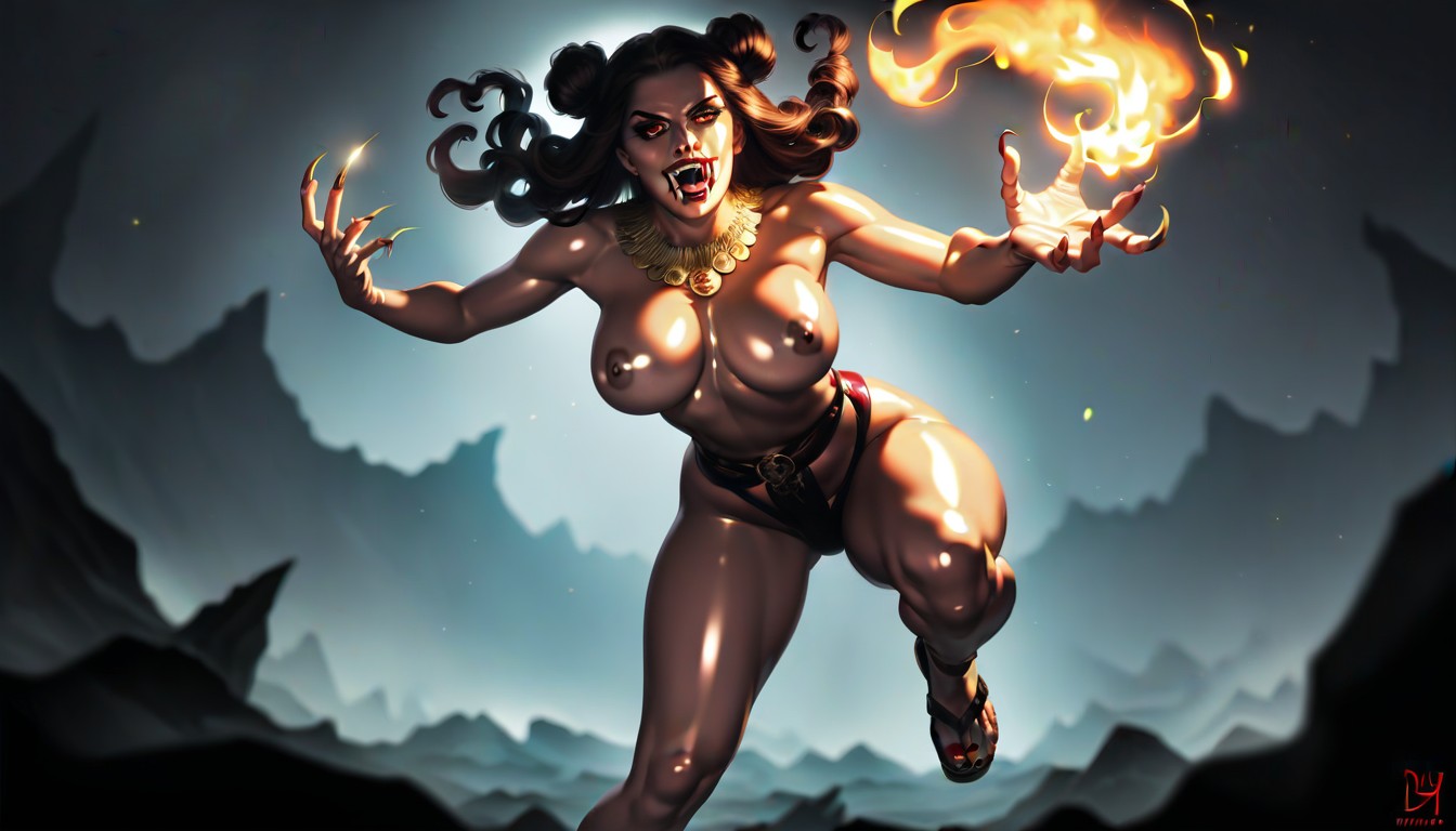 Full Lips, Igniting A Flame, Cinematic Bokeh Effect Hentai AI Porn