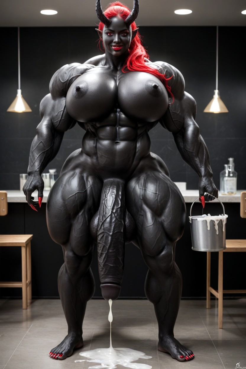 Impossibly Gigantic Black Cock, Toned Muscles, Gigantic Tits Porno shemale IA