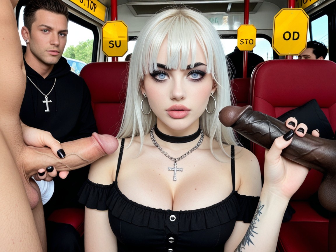 Thigh, Black Eyeliner And Mascara, Platinum Blonde AI Porn