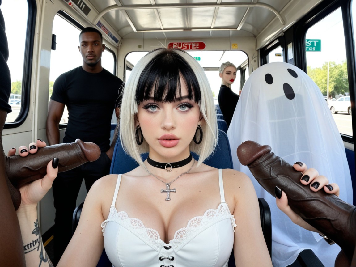 Interracial, Cock Bigger Than Head, Holding Cocks With Their Hands AI Porn