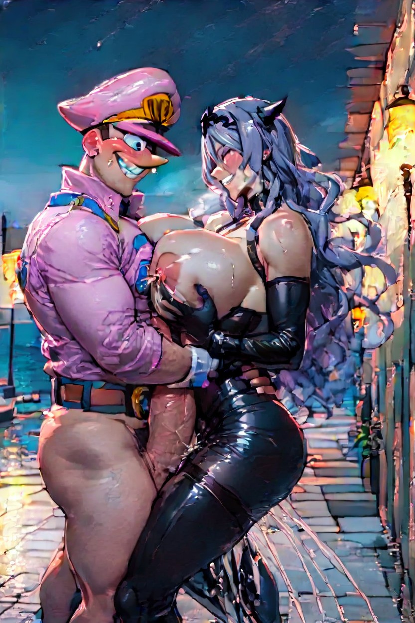 Latex Skirt, Gigantic Ideal Breast, Beachside Hentai AI Porn