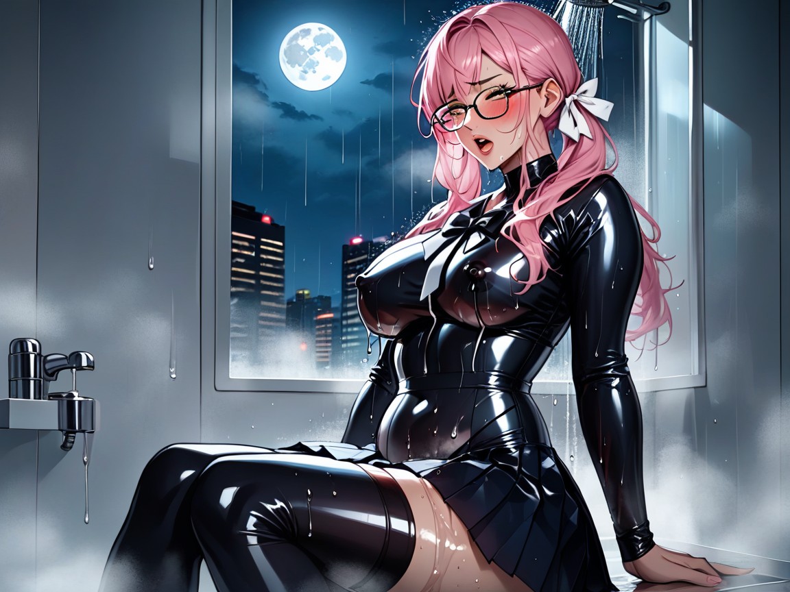 Shower, Horny, Fully Clothed Hentai AI Porn