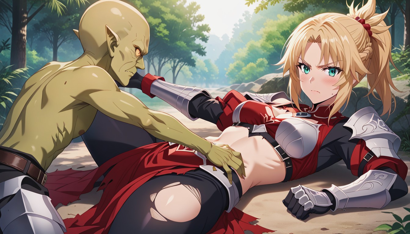 Taller Female, Forest Road, Laying Hentai AI Porn