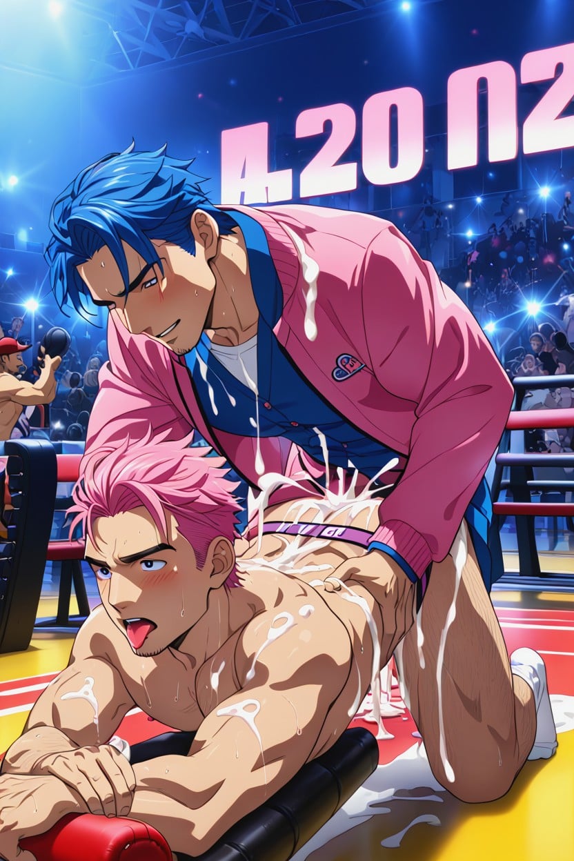 Oiled Skin, Top Blue Hair, Busy Porno IA Gay