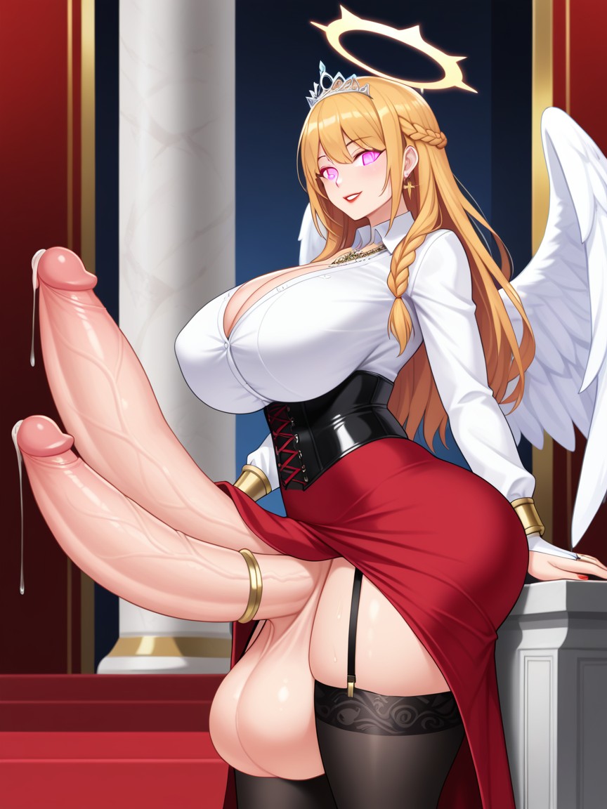 Cock Rings, Corset, Braided Hair Shemale AI Porn