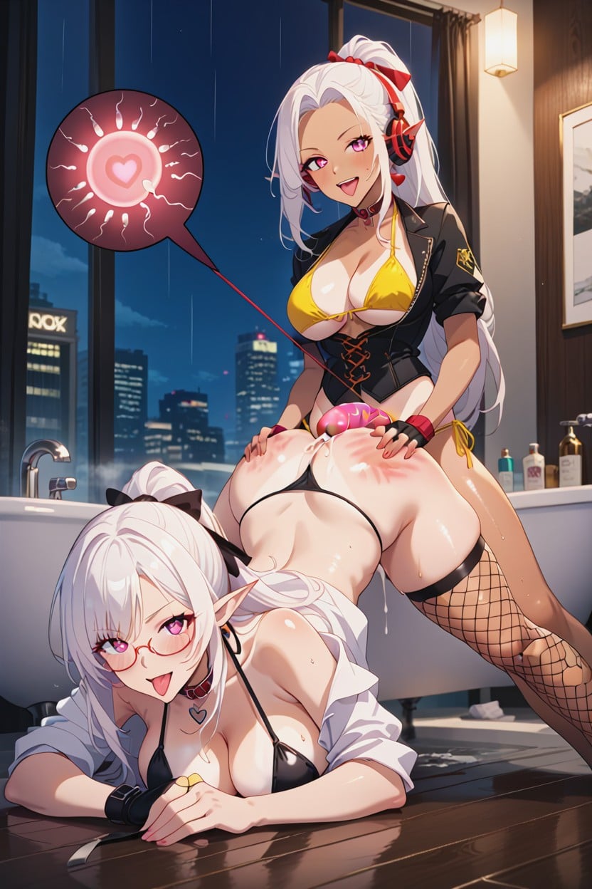 Heart Eyes, 18+, Smiling Mouth Open Hentai AI Porn