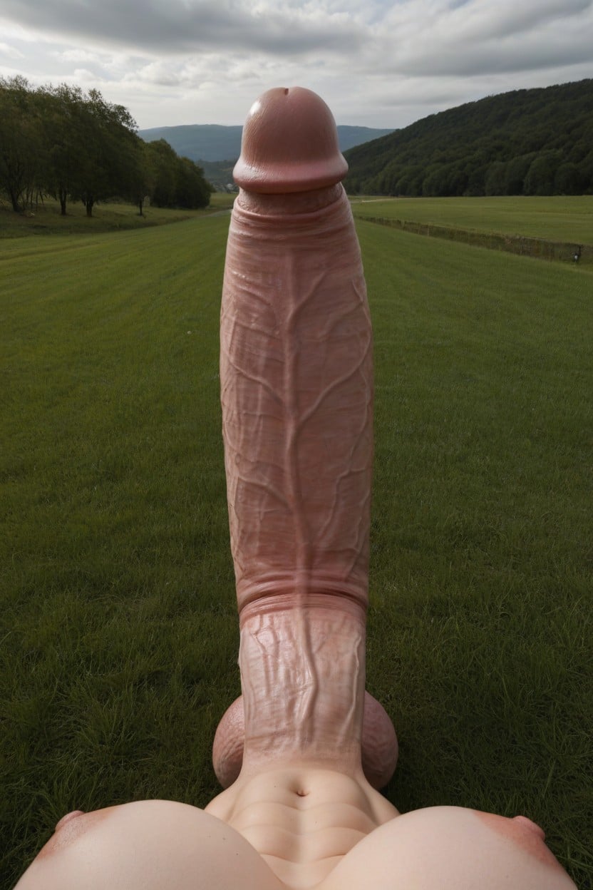 Full Body, Hyper Gigantic Huge Thick Dick, Penis Bigger Than Body Shemale AI Porn