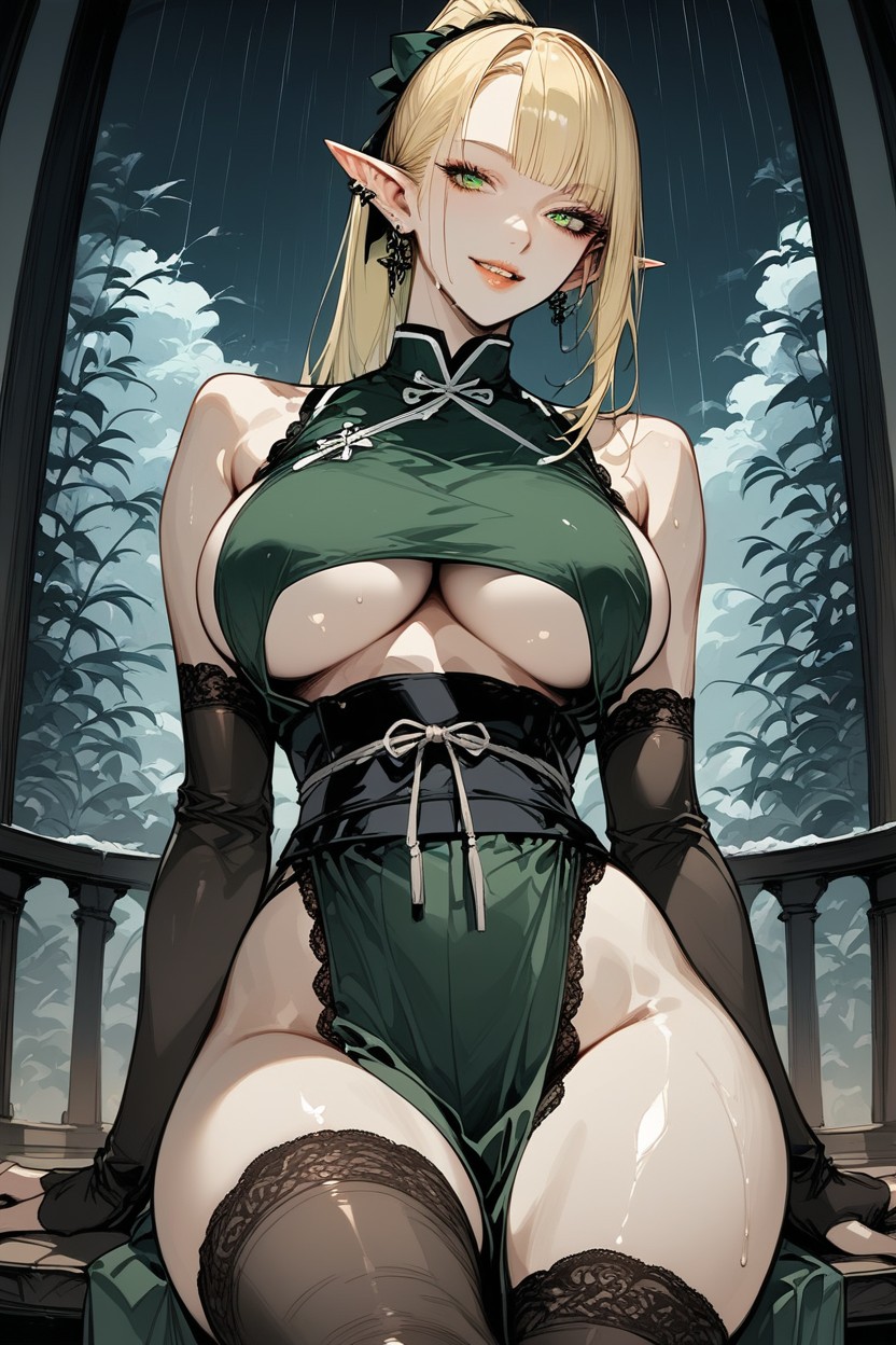 Sitting, Mini Skirt, Side Exposed Hentai AI Porn