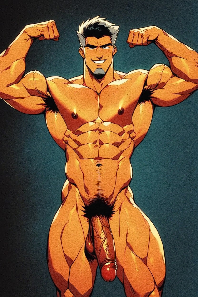 Grey Hair, Flexing, Veiny Penis Porno gay IA