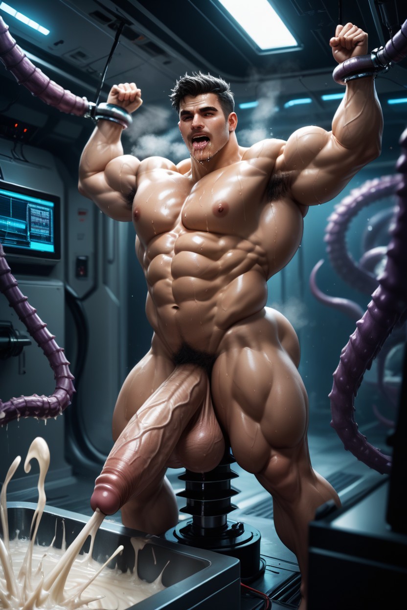 Shower, Ridged Tentacles, Orgasm AI Gay Porn