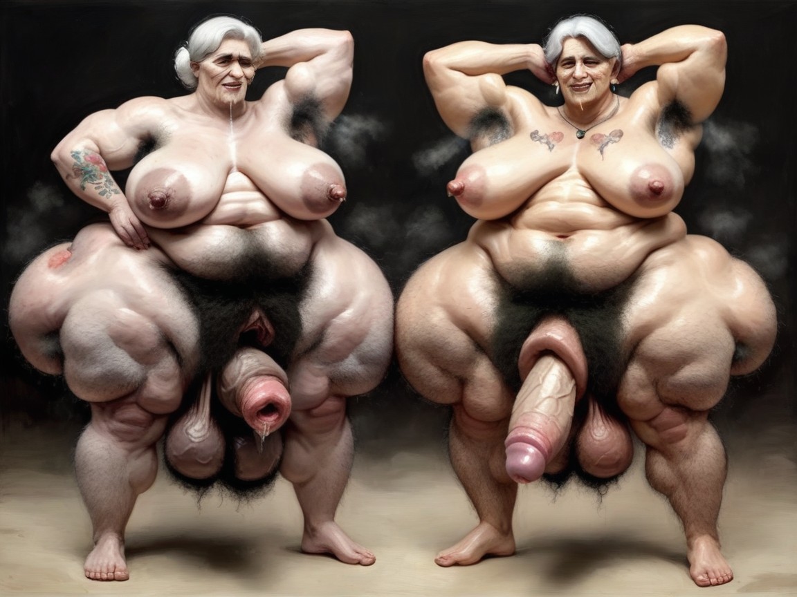 Asshole Exposed, Hyper Pussy, Full Body Tattoo Shemale AI Porn