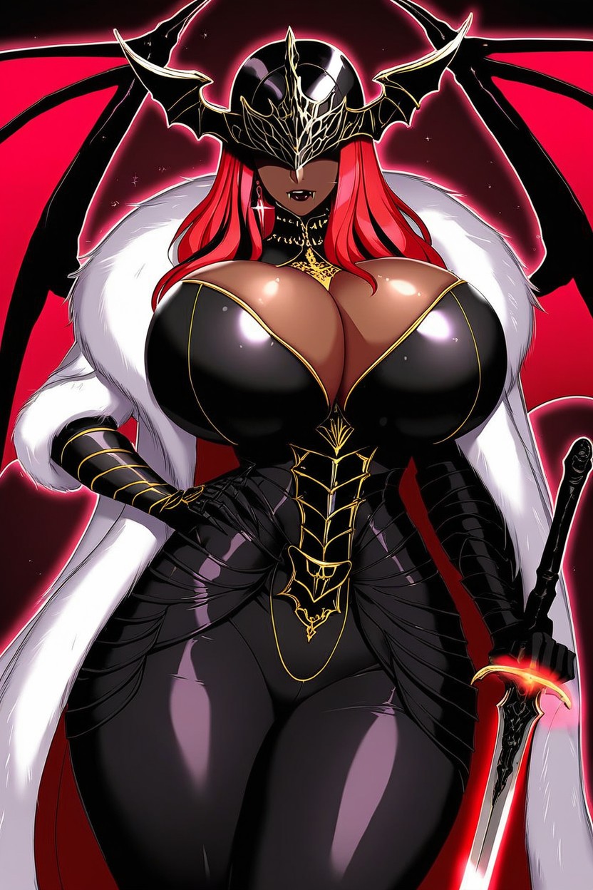 Figura Reloj De Arena, Parted Lips, Luz Especular Porno ebony IA