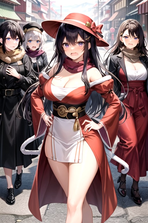 Hands On Hips, Puffy Pink Sleeves, Shocked AI Porn
