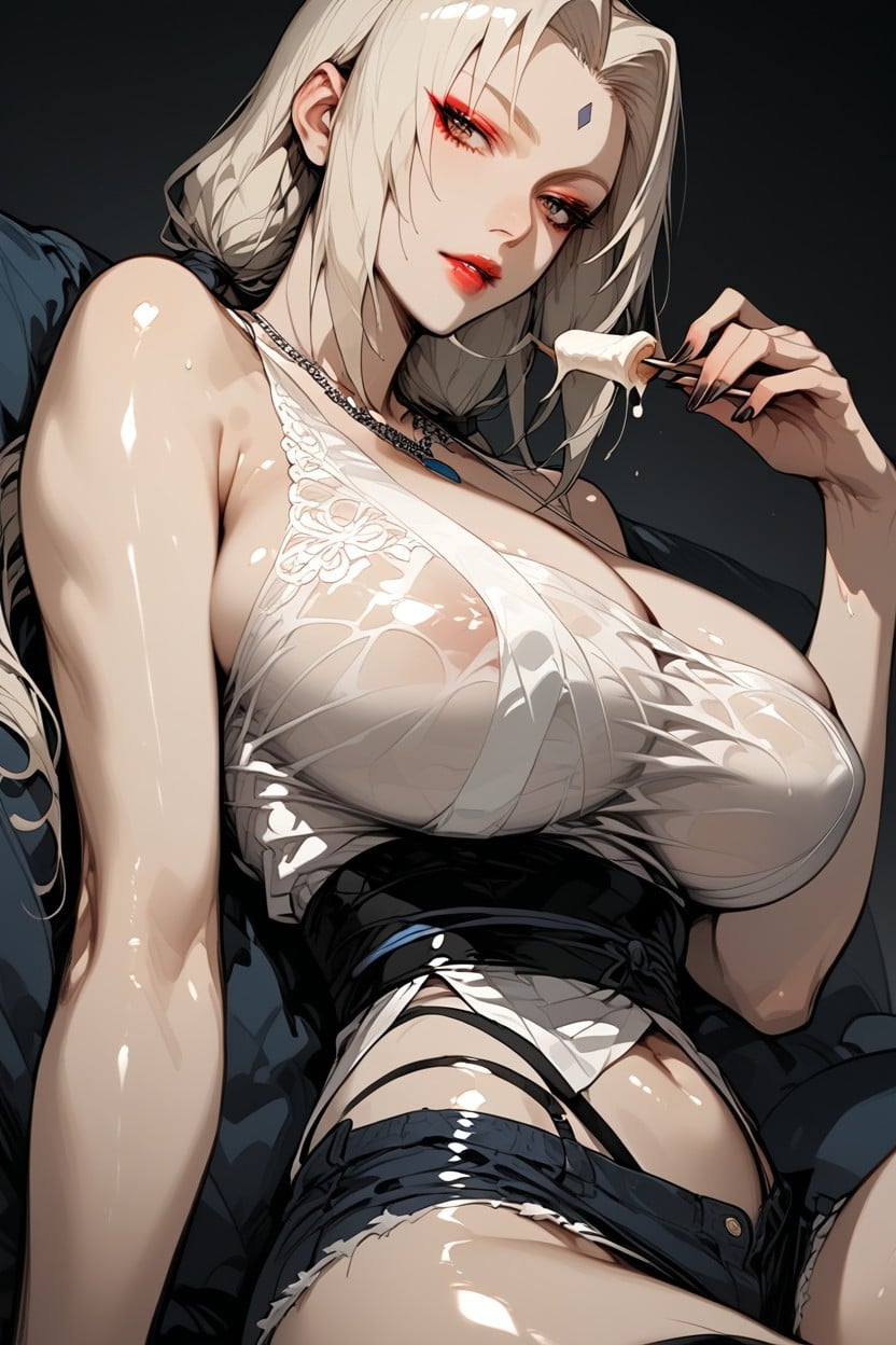 25+, Thigh Baring Costume, Women Never Tie Their Hair Hentai AI Porn