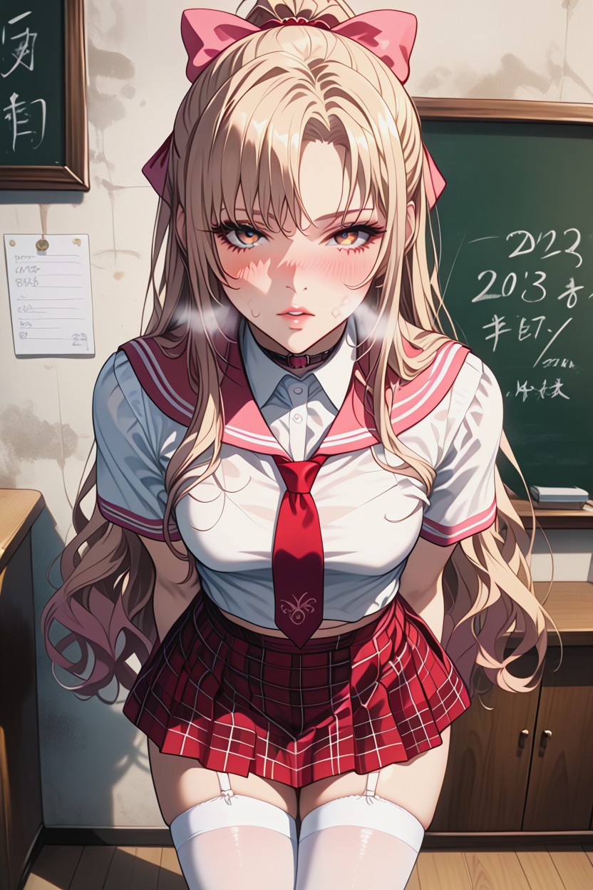 Blonde Hair, Solo Focus, Heavy Breathing Hentai AI Porn