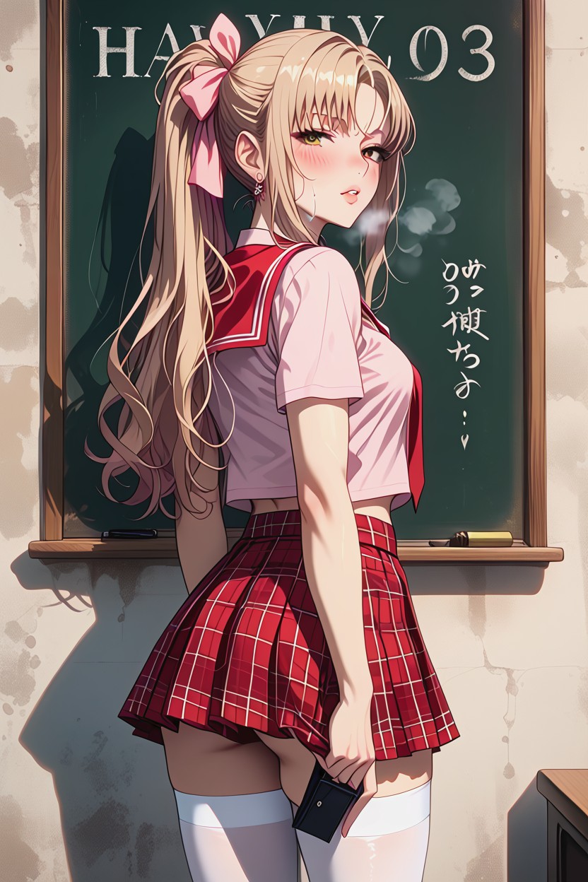 Tie, Blonde Hair, Perfect Hourglass Body Hentai AI Porn