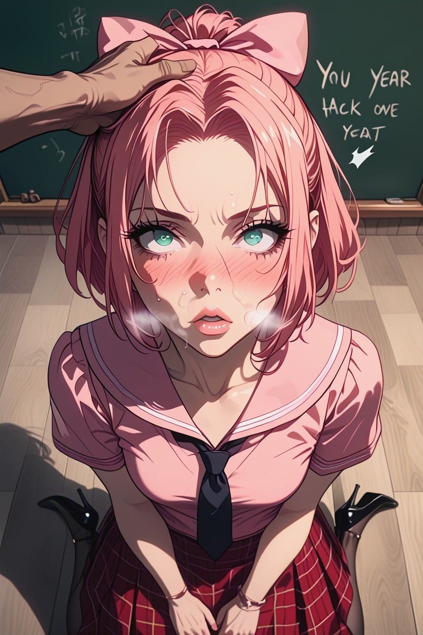 Eager Embarrassed Expression, Lean White, Bulge On Cheek Hentai AI Porn