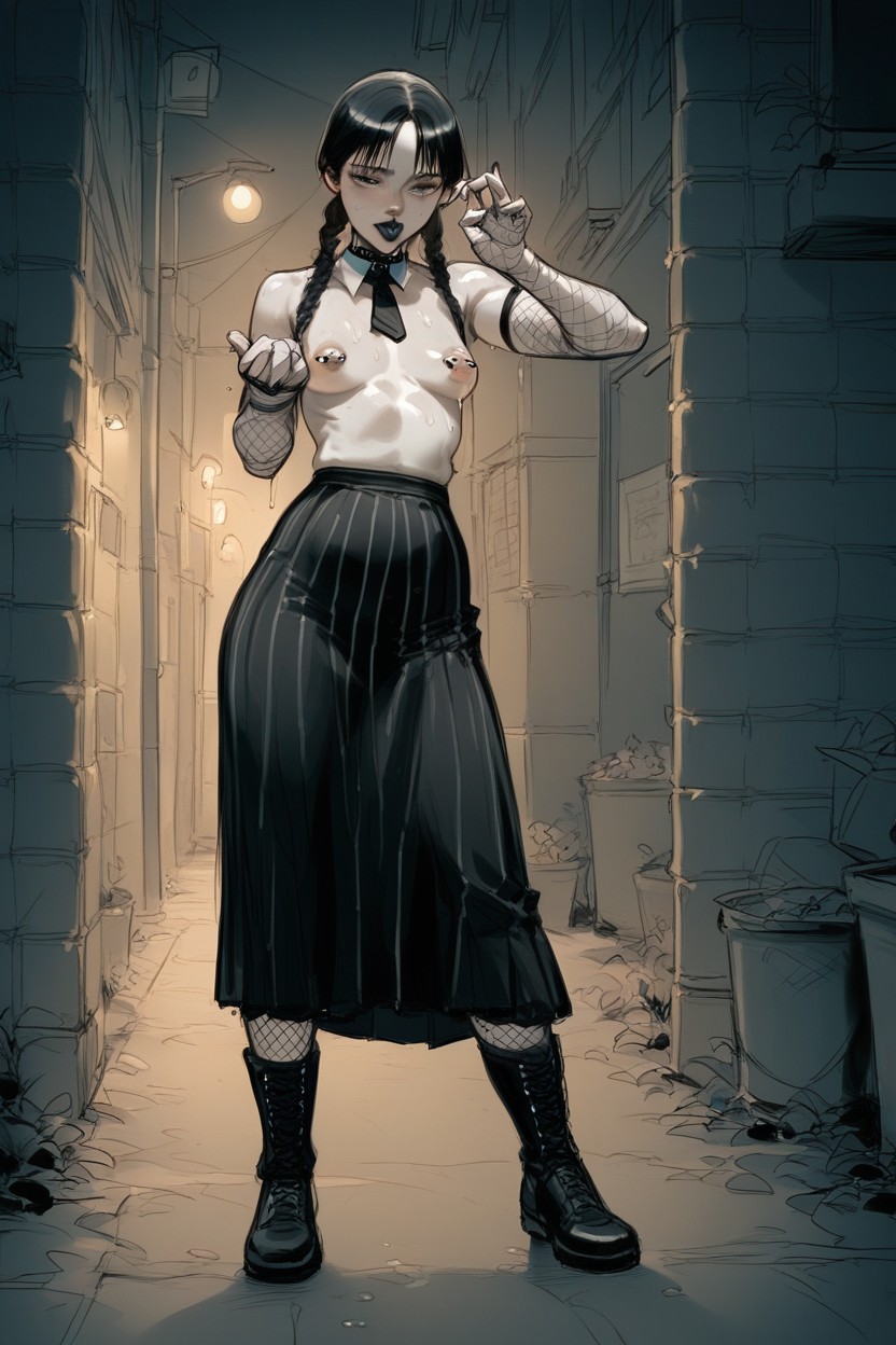 Full Body, Oil, Wednesday Hentai AI Porn