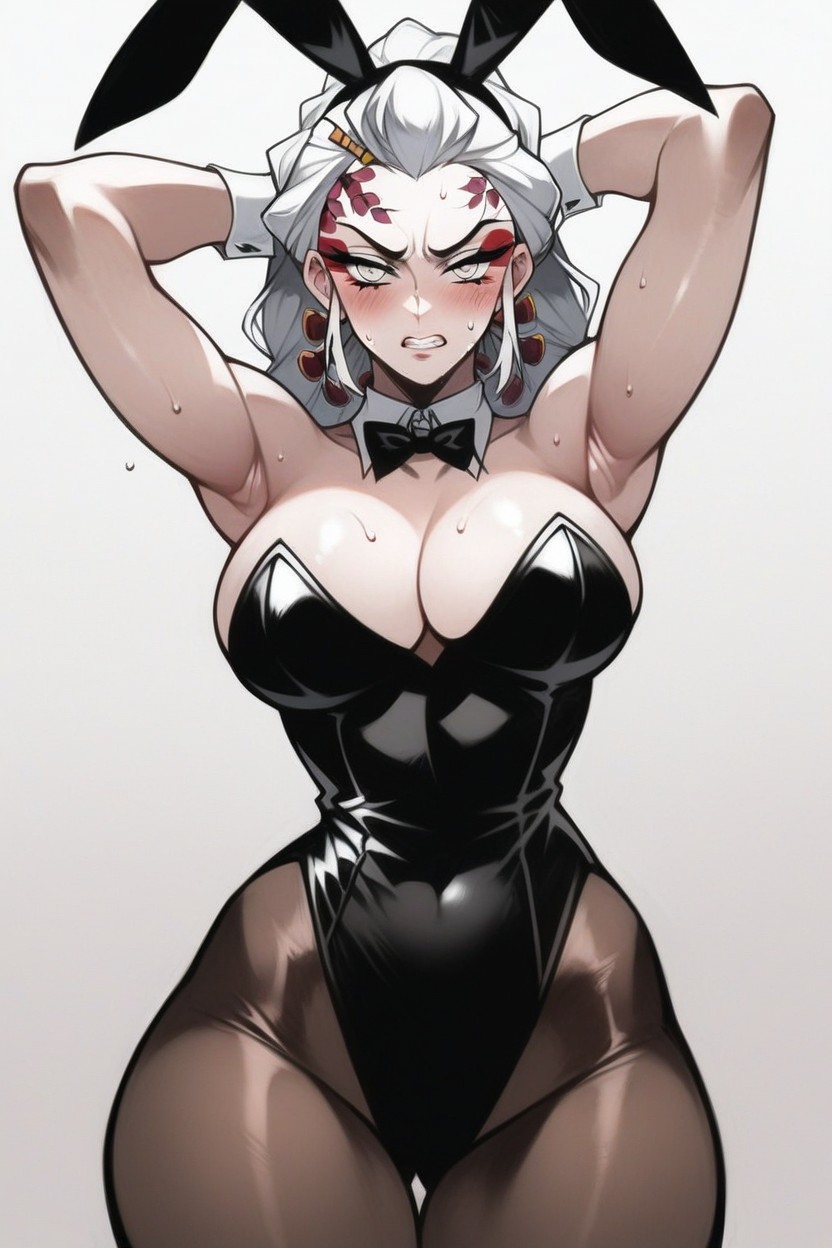 Black Bunny Costume, Arms In Frame, Waist Shot Hentai AI Porn