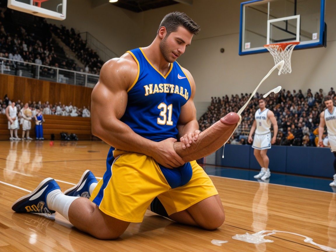 Ropa Ajustada, White Socks, Basketball Court Porno gay IA