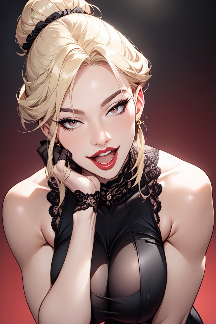 Red Big Lips, Pov, Black High Heel Platforms Hentai AI Porn