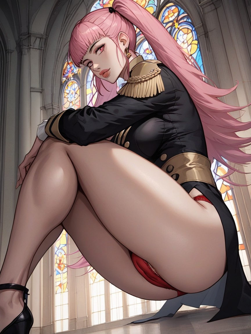 Side View, Detailed Face, Squatting Hentai AI Porn