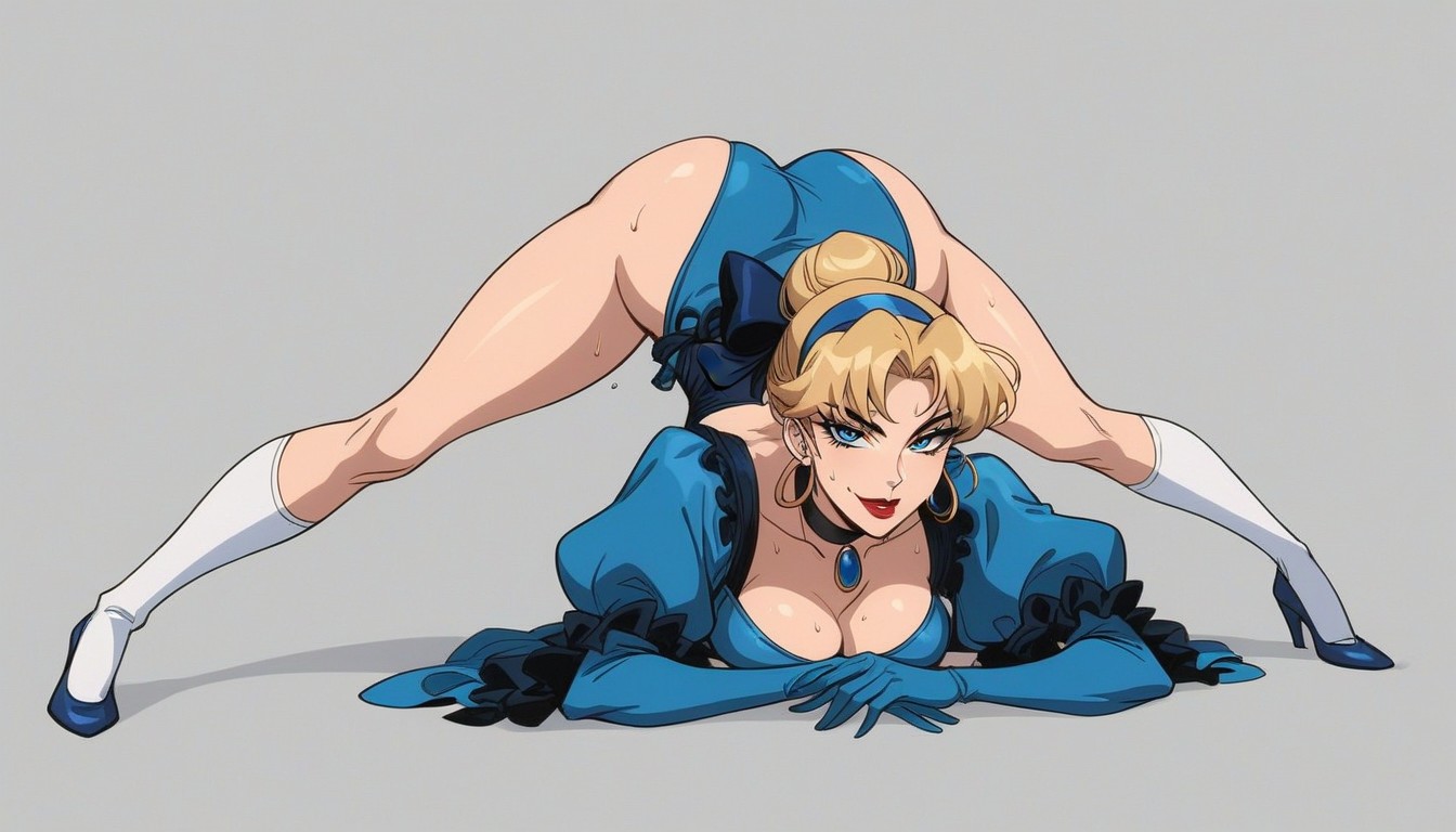 Red Lips, Front View, Hair Bangs Hentai AI Porn